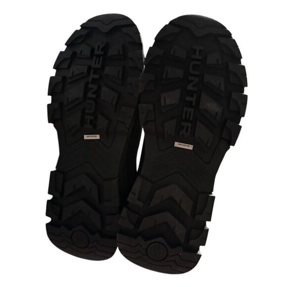 Hunter Womens Boots Short Buckle Snow Buckle Ankle Synthetic Black White Sz 8 - Picture 7 of 11